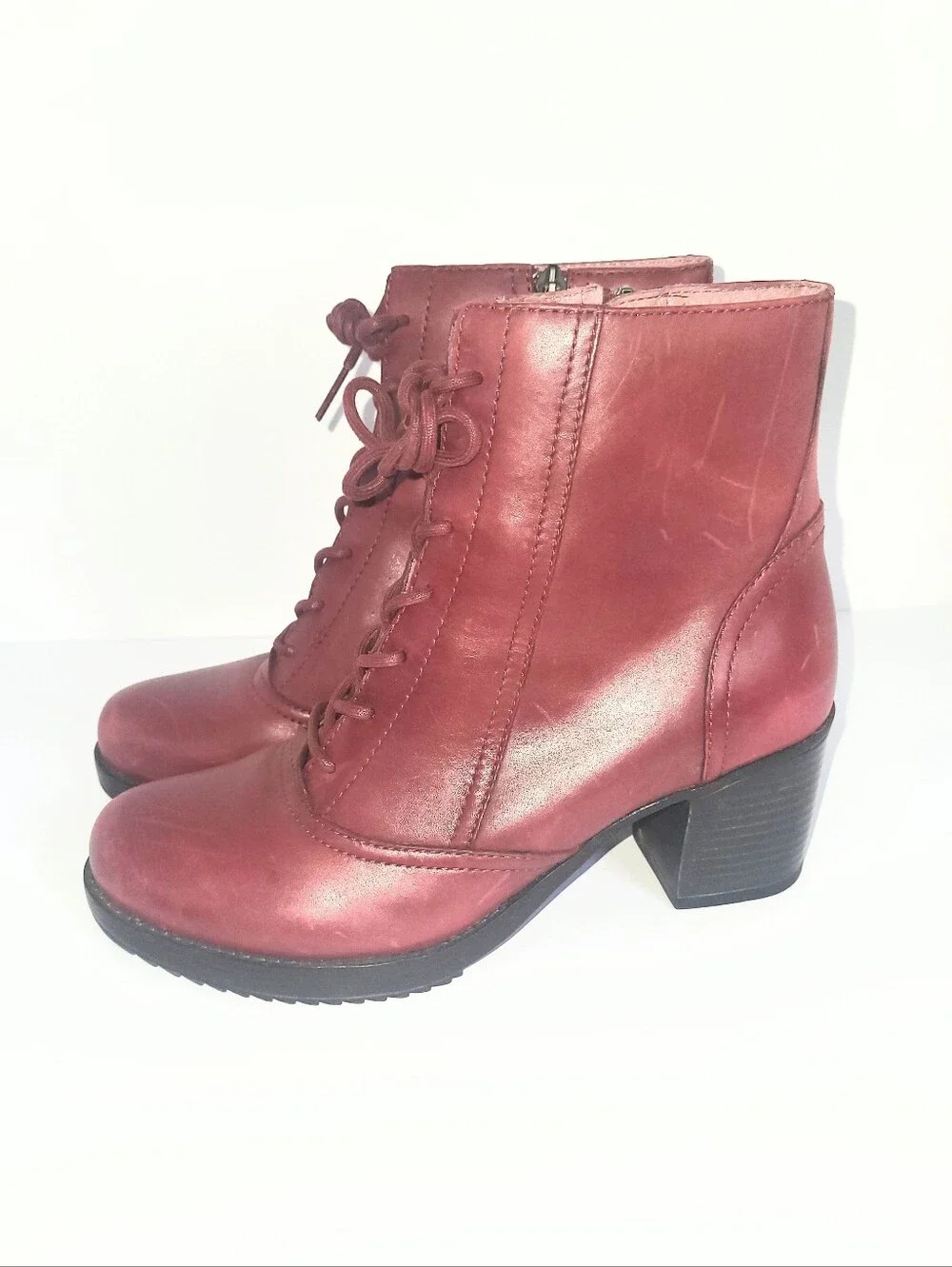 Dansko Ames Red Leather Ankle Boot Casual Combat Boot Size 39 Or 8.5 - 9 US - Picture 5 of 16